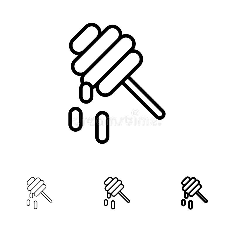 Bee, Healthy, Honey Bold and thin black line icon set royalty free illustration Bee, Healthy, Honey Bold and thin black line icon set royalty free illustration