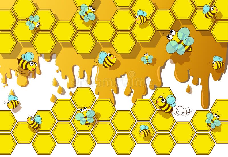 Honeycomb with honey background Royalty Free Vector Image