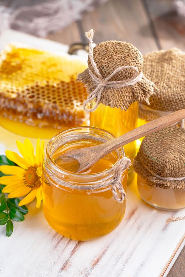 Sweet bee honey in combs. stock photo. Image of dessert - 193612360