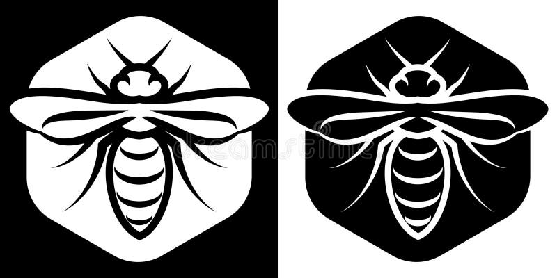 Bee on a honeycomb. Vector template ready for printing. Elements for design vector illustration