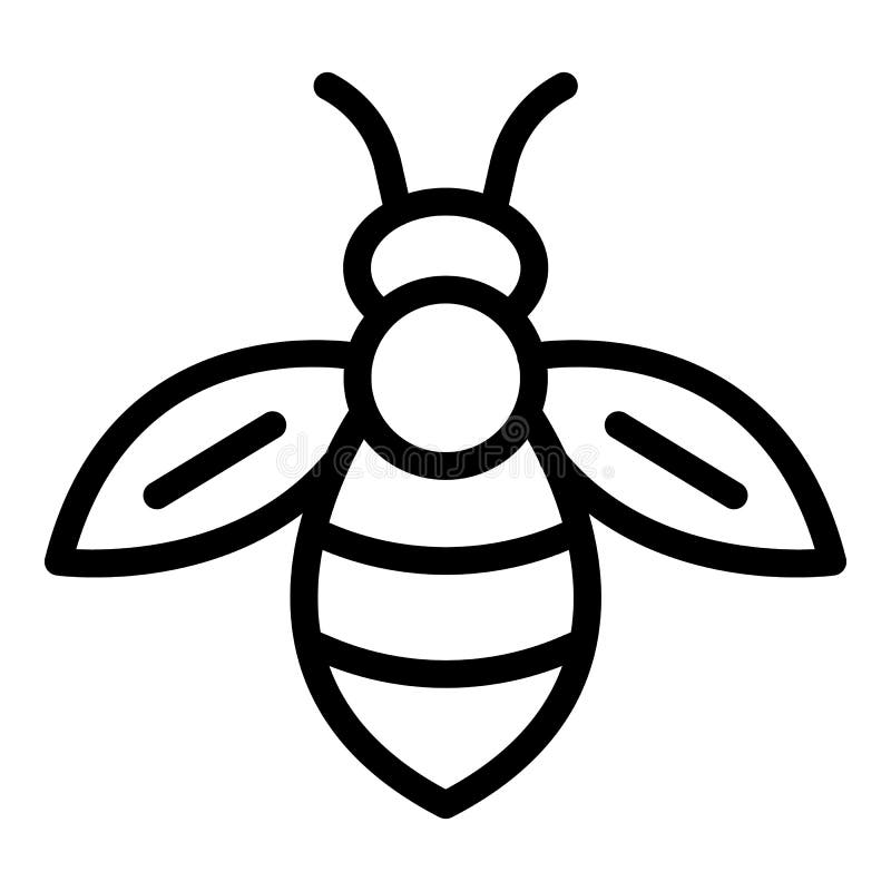 Bee icon, outline style. 