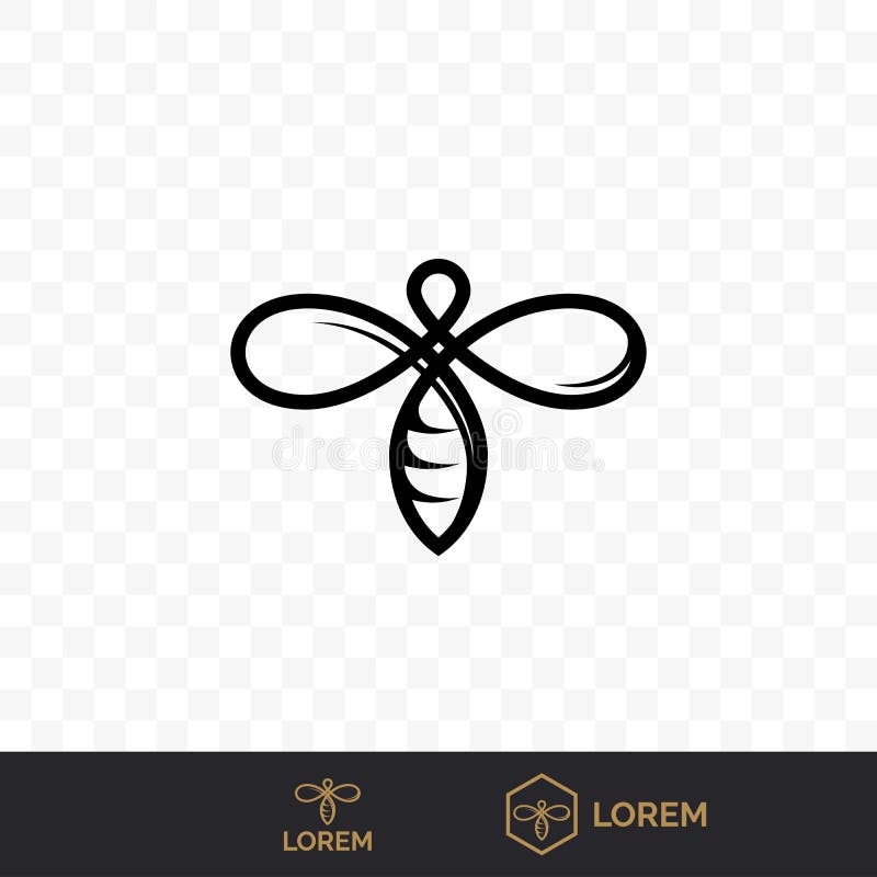 Bee vector line icon for honey beekeeping