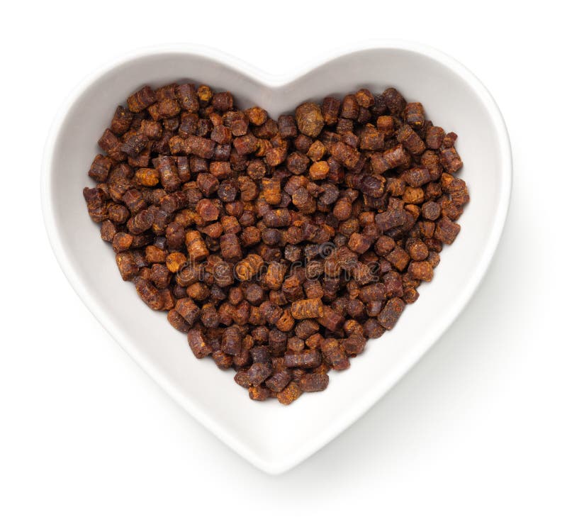 Bee Pollen Propolis In Heart Bowl Isolated