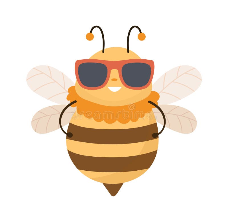 Bee in Sunglasses stock vector. Illustration of hive 272817625