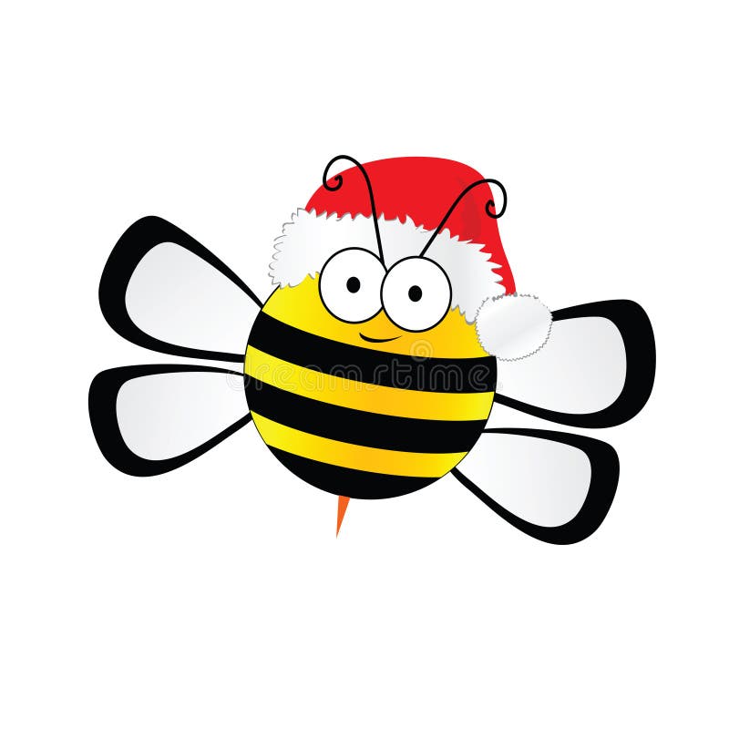 Download Bee Sweet With Christmas Hat Vector In Colorful Stock ...