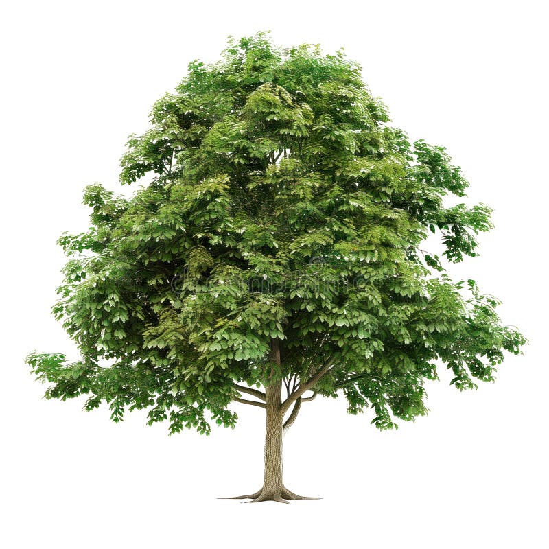 Beech isolated on a white or transparent background. Beech tree with green leaves close-up, front view. Graphic design element on the theme of nature and caring for trees. Isolated white transparent background ai stock images, royalty-free photos and pictures