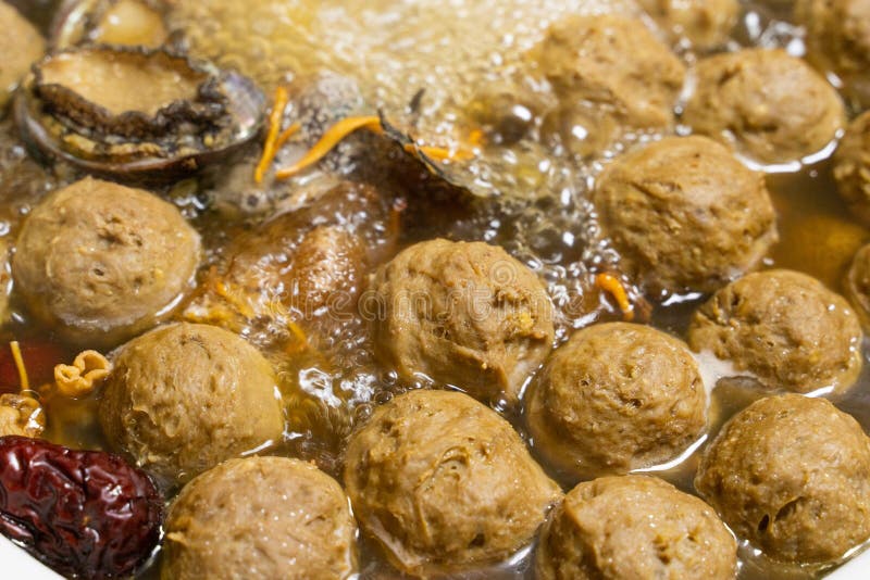 Beef balls hot pot stock photo. Image of meal, basket 236702114