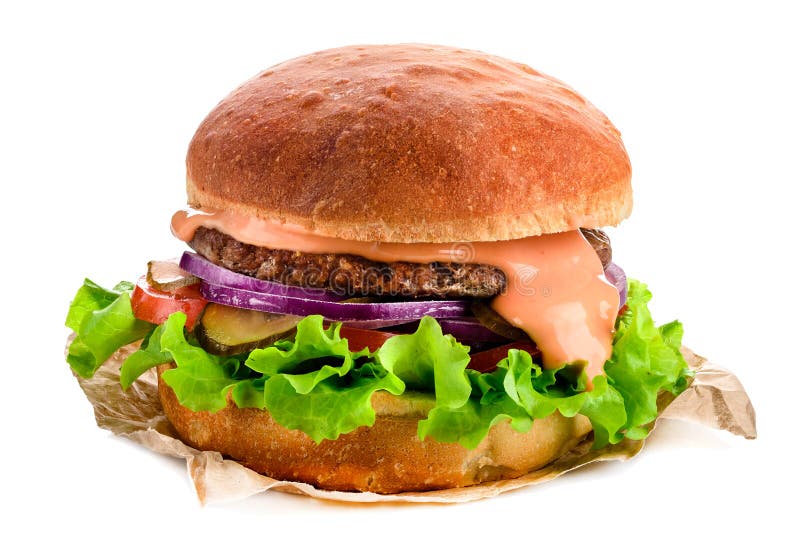 Beef burger isolated on white background royalty free stock image