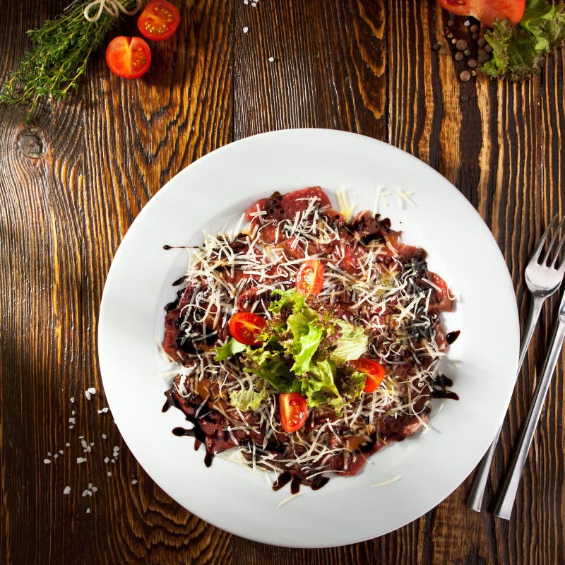 Beef Carpaccio with Parmesan Stock Image Image of luxury, antipasto