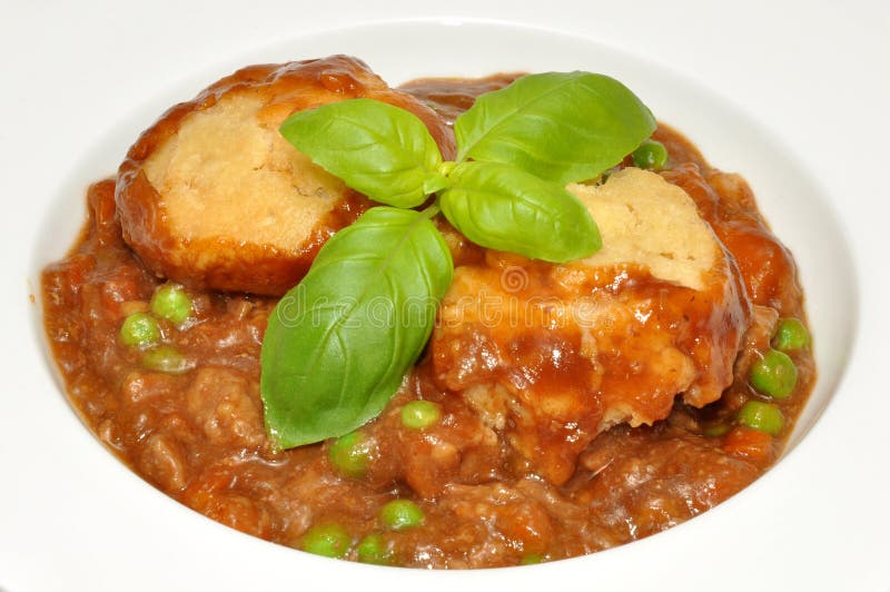 Beef Casserole and Dumplings Stock Photo Image of stew, basil 35804988