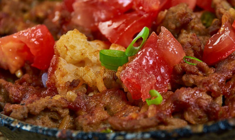 Beef Cauliflower Rice Mexican Casserole Stock Photo - Image of meat