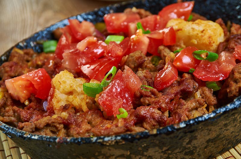 Beef Cauliflower Rice Mexican Casserole Stock Image - Image of stuffing