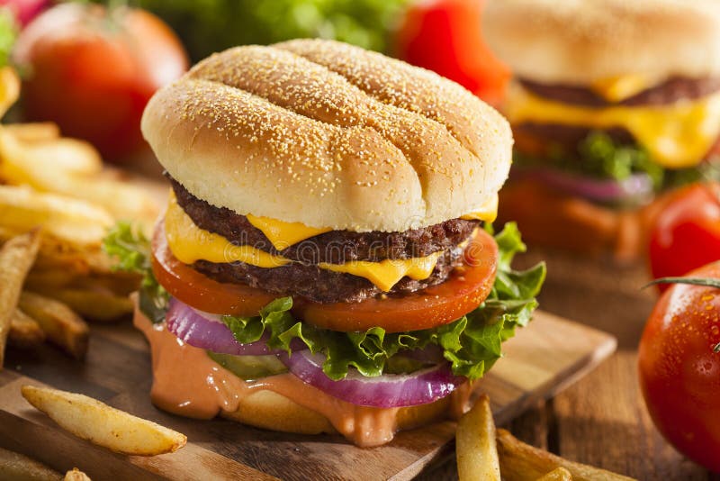 Beef Cheese Hamburger with Lettuce Tomato Stock Photo Image of meal
