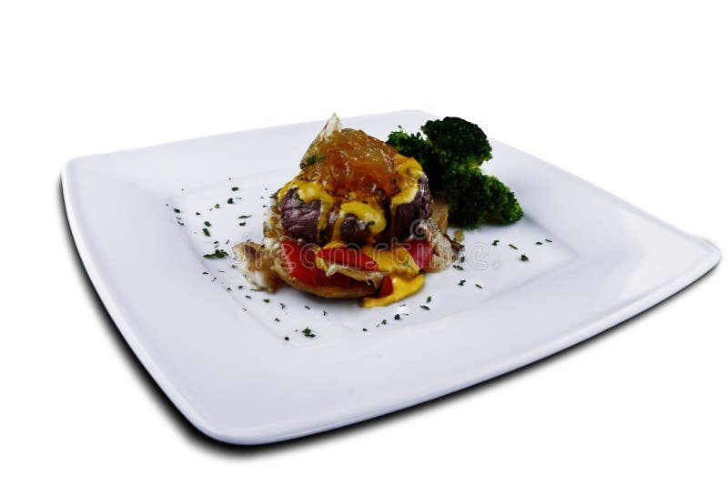 Beef with Cheese and Mustard Sauce Stock Photo Image of sirloin