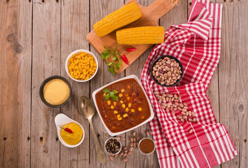 Beef chili. stock photo. Image of kernel, chili, beef 131622700