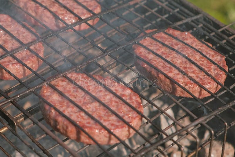 Beef Cutlets on the Grill. Closeup. Stock Image Image of dinner