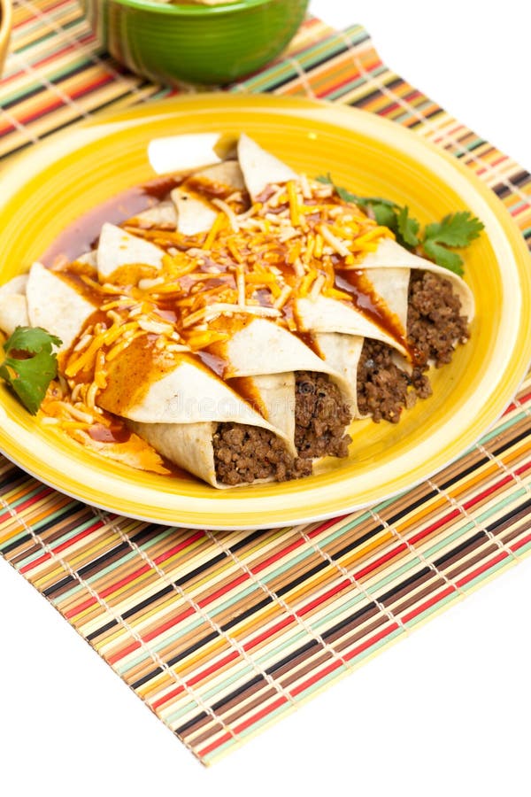 Beef Enchiladas stock photo. Image of pepper, meal, dinner 34086458