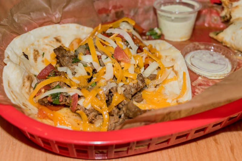 Beef Fajita Taco stock image. Image of decorated, chili 82690037
