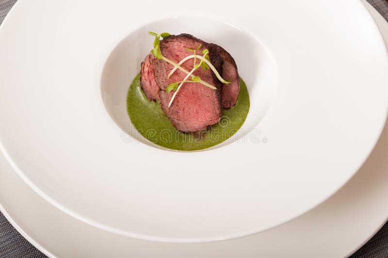 Beef with green sauce stock image. Image of cookery, nutrition 43848331