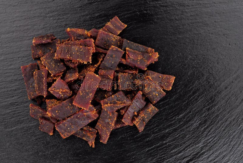 Beef jerky Meat stock image. Image of rustic, protein 212750605
