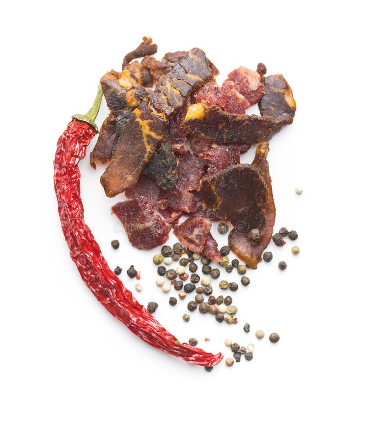 Beef Jerky Pieces. Dried Beef Meat Stock Image Image of beef, diet