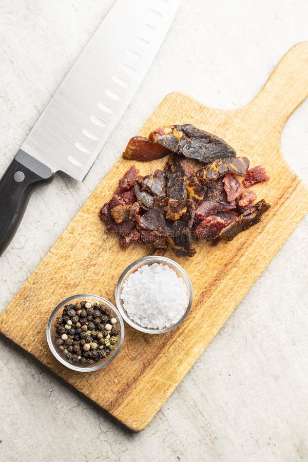 Beef Jerky Pieces. Dried Beef Meat Stock Photo Image of meat