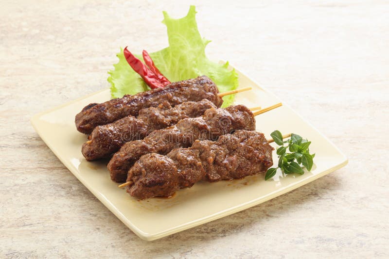 Beef Kebab Skewer Minced Meat Stock Image Image of skewer, caucasian