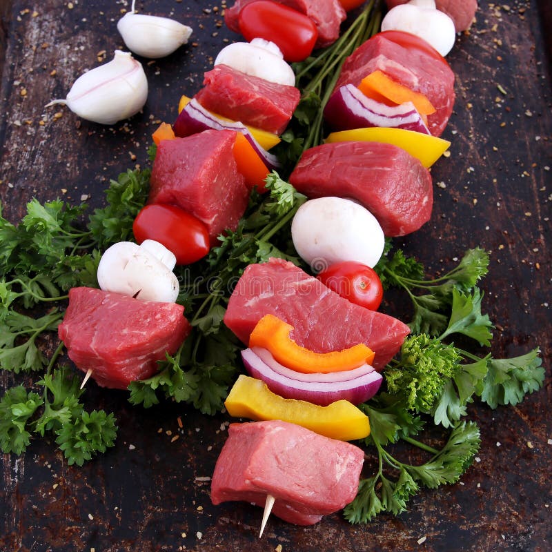 Beef kebabs stock photo. Image of kabob, spices, uncooked 40560038