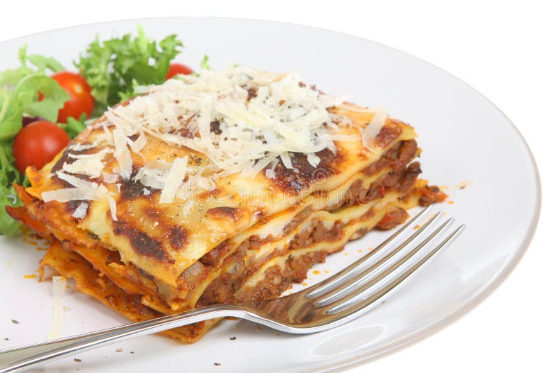 Beef Lasagna, Lasagne Italian Food Stock Photo - Image of plate, grated ...