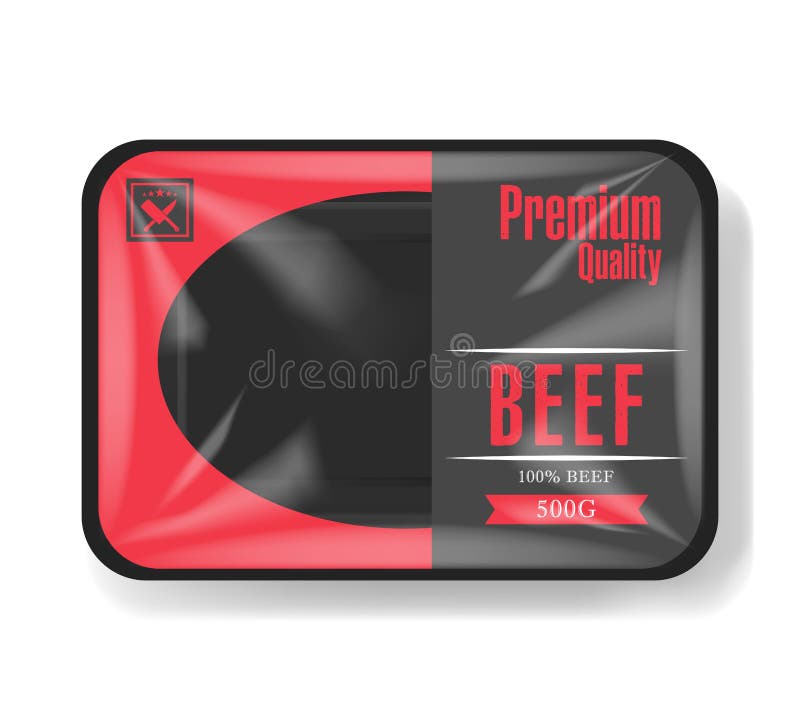 Download Beef Steak Packaging Plastic Tray Container With Cellophane Cover Mockup Template For Your Meat Design Plastic Food Stock Vector Illustration Of Cook Ingredient 136727354