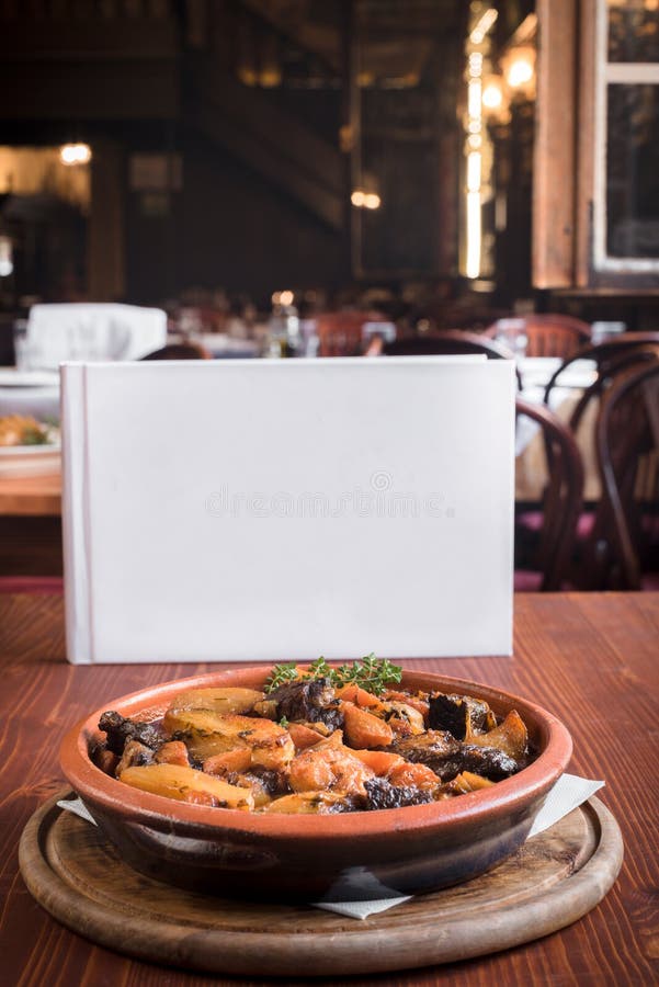 Beef Meat and Potatoes in Restaurant Stock Photo Image of cooked