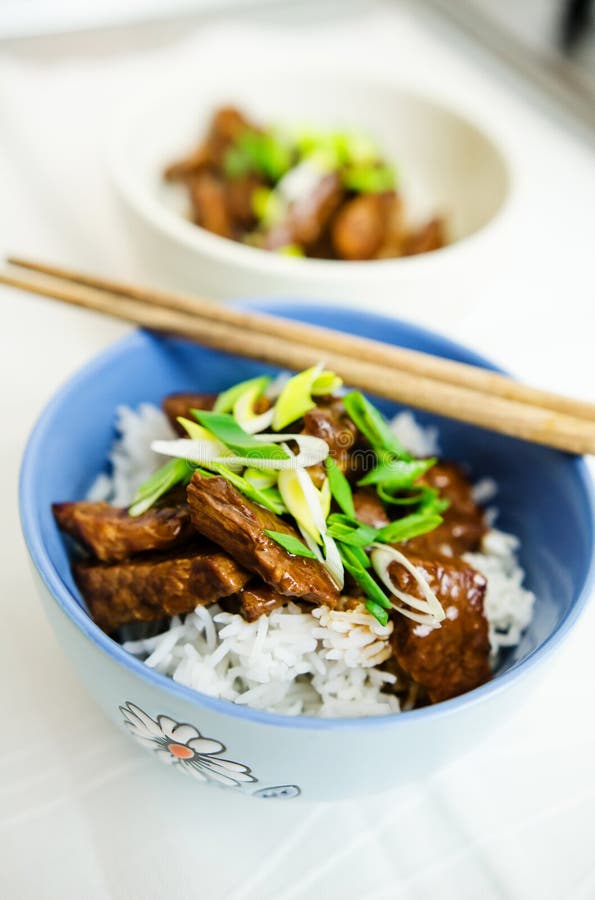 Beef in oyster sauce with jasmine rice