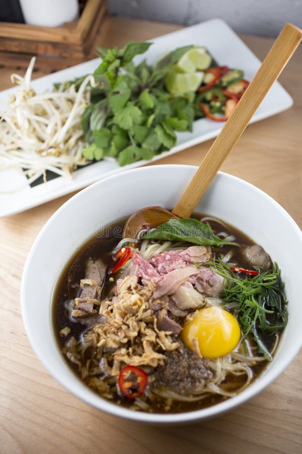 Beef Pho Noodle Soup stock photo. Image of indigenous 68656842