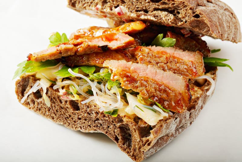 Beef sandwich with kimchi stock photo. Image of vegetables 42679526