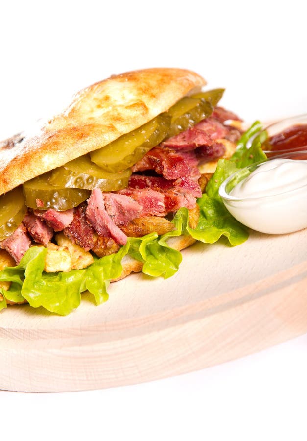 Beef sandwich stock photo. Image of meal, macro, mayonnaise - 30360446