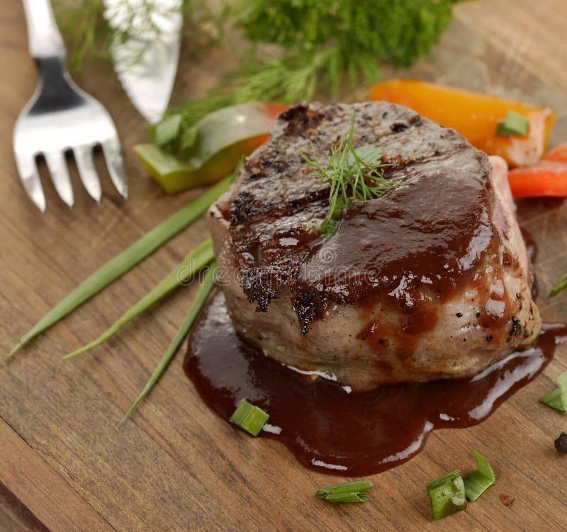 Grilled Beef Steak stock image. Image of meat, garnish 35108271