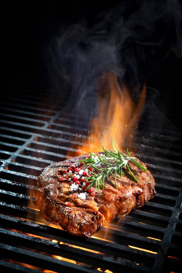 Beef steak on the grill royalty free stock photography Beef steak on the grill royalty free stock photography