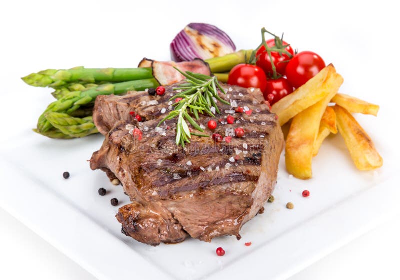 Beef steak on white background royalty free stock images Beef steak on white background royalty free stock images