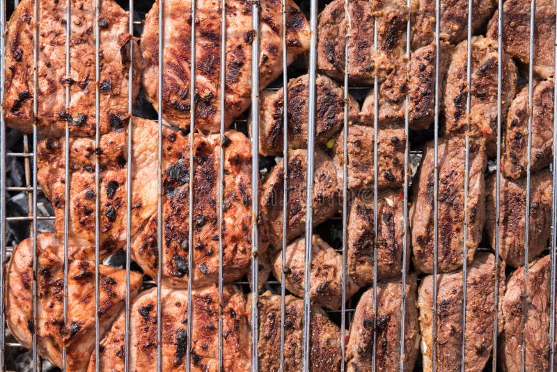 Beef steaks on the grill stock photo. Image of heat, grid 79494996
