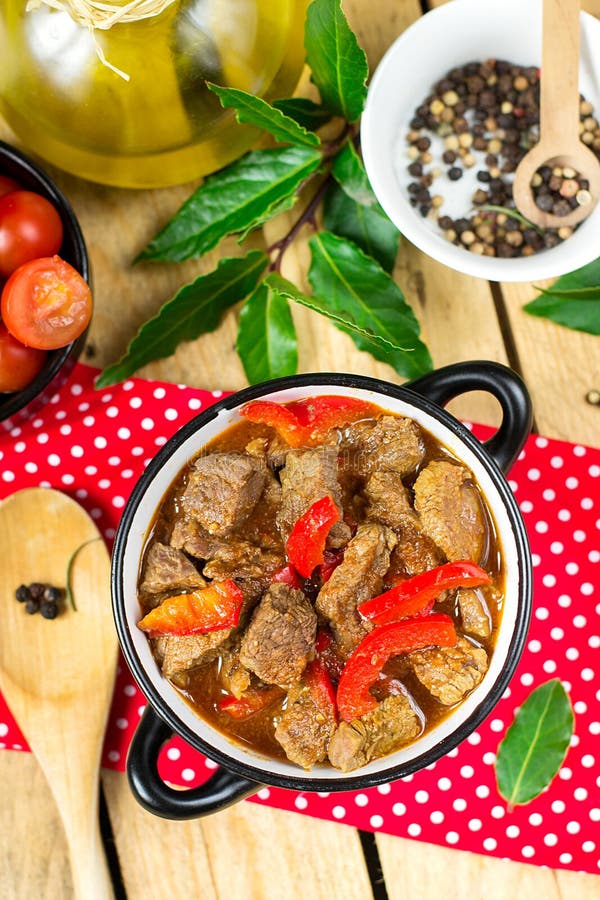 Beef Stew with Paprika and Bell Peppers Stock Image Image of onion
