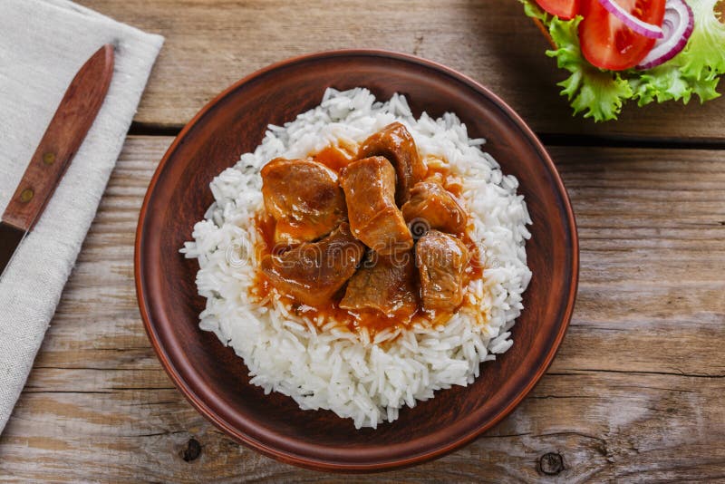 Beef stew with white rice