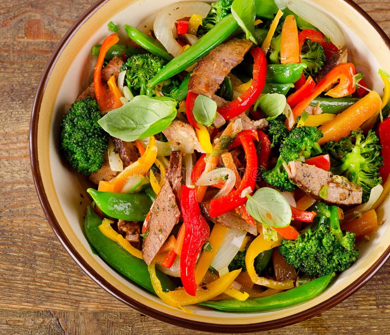 Beef Stir Fry with Vegetables Stock Photo - Image of onion, bell: 70222612