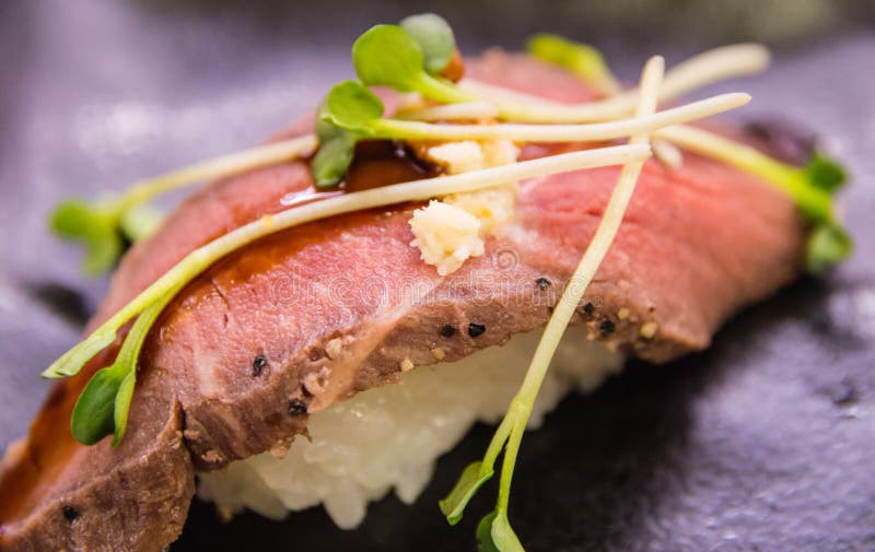Beef Sushi stock photo. Image of cooking, beef, eclipse 44900608