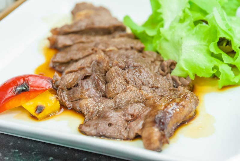 Beef in Teriyaki sauce stock image. Image of food, marinated 34346549
