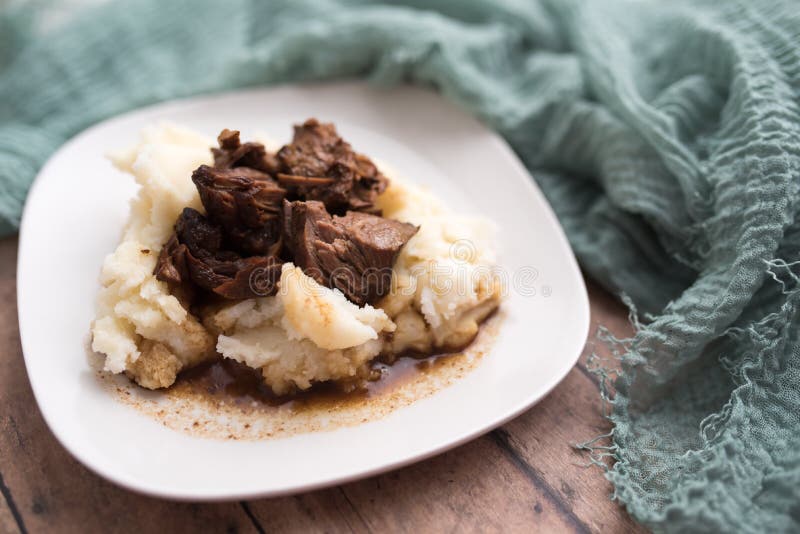 Beef Tips with Gravy on Mashed Potatoes Stock Image Image of dinner