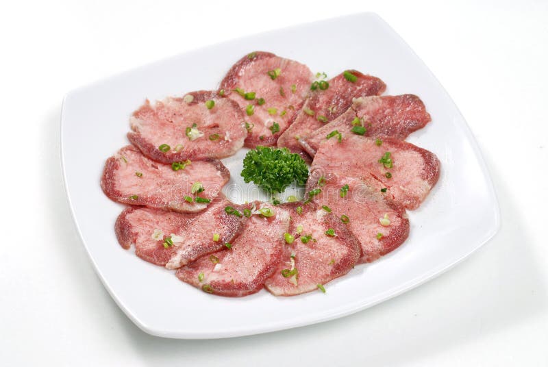 Beef tongue sliced stock photo. Image of unhealthy, plate 26652716