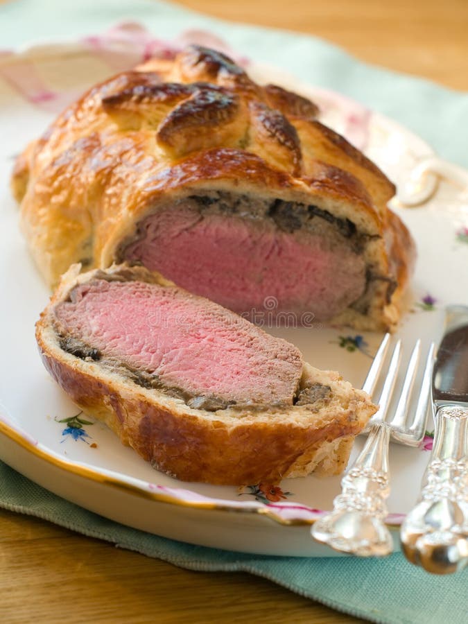 Beef Wellington Slices on a Board Stock Image Image of cookery, puff