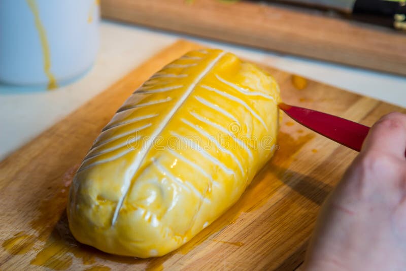 Puff pastry decorating beef Wellington