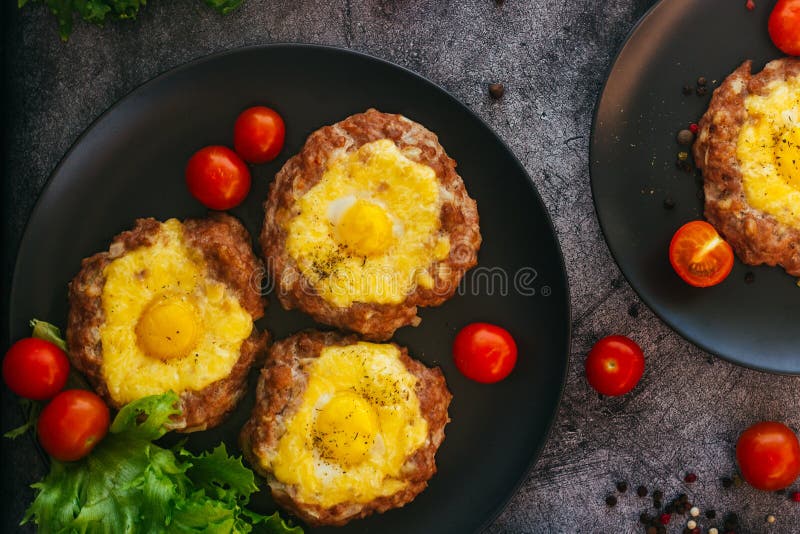 Beefsteak with Egg on a Plate. Delicious Hot Dish Stock Image Image of cuisine, cooking 209913939