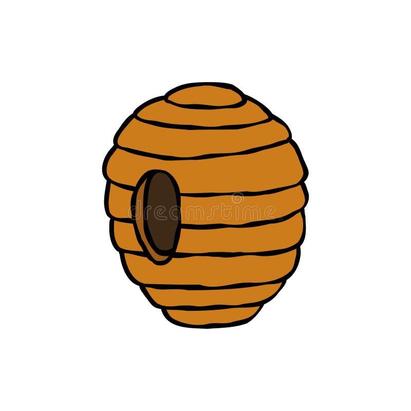 Beehive Doodle Icon, Vector Hand Drawn Illustration Stock Vector